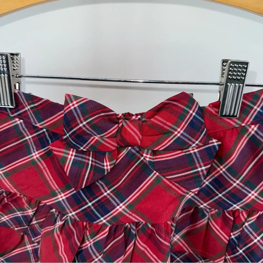 Gymboree Red Plaid Ruffle Holiday Christmas Skirt with Bow